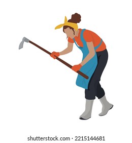working farmer design over white