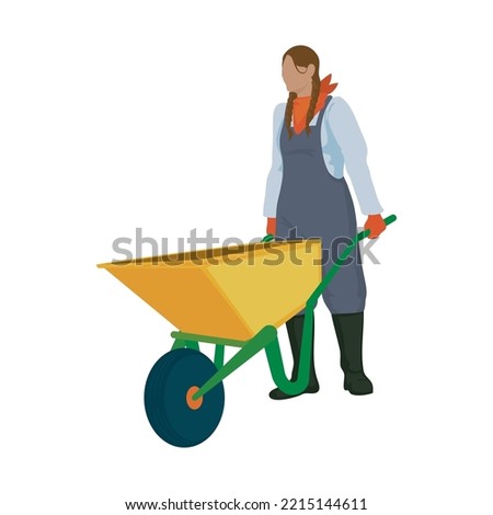 working farmer illustration over white