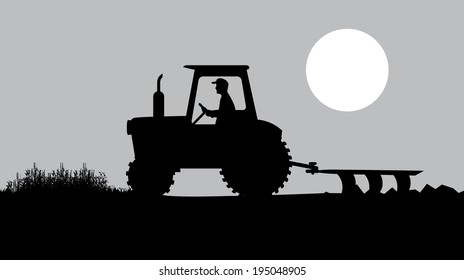 working farmer a rural landscape