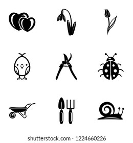 Working field icons set. Simple set of 9 working field vector icons for web isolated on white background