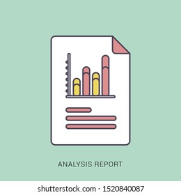 Working with financial papers. Accounting concept. solid color with outline concept.