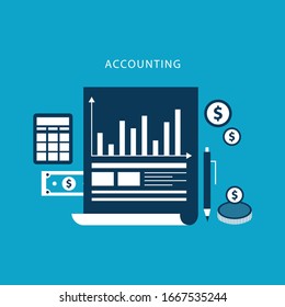 Working with financial papers. Accounting concept. Organization process analytics research planning report market analysis.