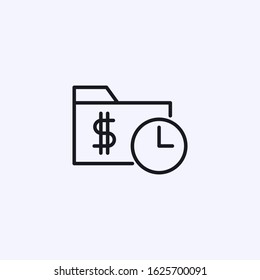 Working folder icon with a clock symbol