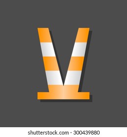 Working font, letter V