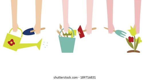 Working in the garden