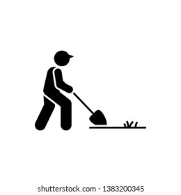 Working, garden, man icon. Element of gardening icon. Premium quality graphic design icon. Signs and symbols collection icon for websites, web design, mobile app