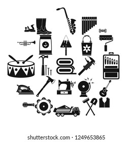 Working gear icons set. Simple set of 25 working gear vector icons for web isolated on white background