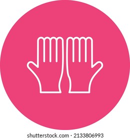 Working Gloves line circle icon vector image. Can also be used for web apps, mobile apps and print media.