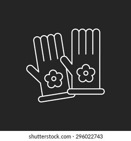 Working gloves line icon