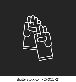 Working gloves line icon