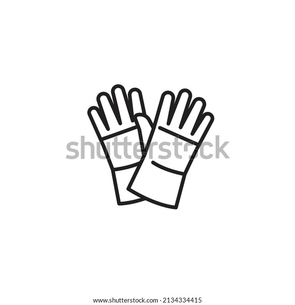 Working gloves line icon\
black