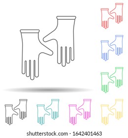 working gloves multi color style icon. Simple thin line, outline vector of home repair tool icons for ui and ux, website or mobile application