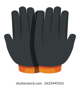 Working gloves with orange cuffs provide hand protection and safety during various tasks