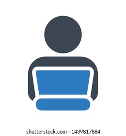 working glyph color vector icon