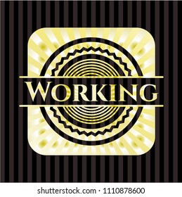 Working gold badge or emblem