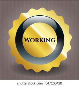 Working golden emblem