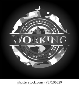 Working grey camouflaged emblem