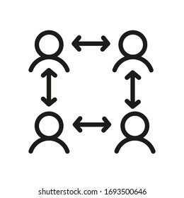 Working Group. Business Communication. Vector Line Icon