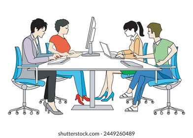 Eine Arbeitsgruppe von Menschen Illustration