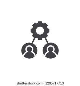 Working group vector icon. filled flat sign for mobile concept and web design. Cooperation, teamwork simple solid icon. Symbol, logo illustration. Pixel perfect vector graphics