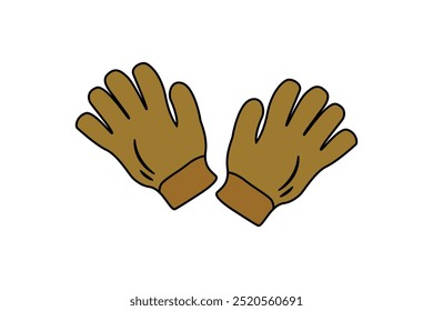 Working hand gloves icon set