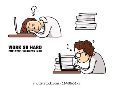 Working so hard - business man in office