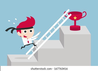 working hard businessman concept, vector