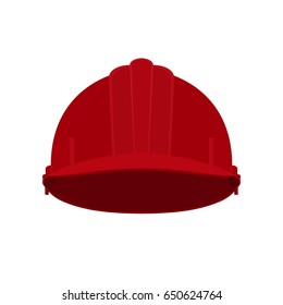 Working Hard Hat, Red Safety Helmet on White Background , Vector Illustration 