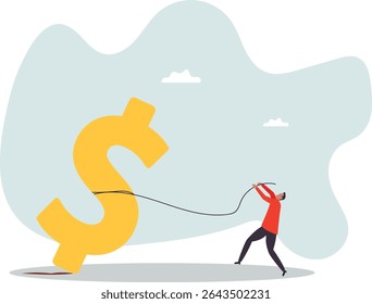 Working hard for money, effort to earn more salary or investment profit, tax burden or financial problem and difficulty.character for design.
