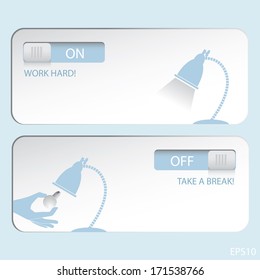Working hard and relaxing on energy saving background : Illustration EPS10