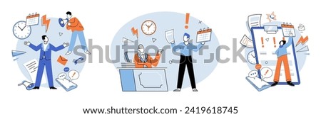 Working hard vector illustration. Overworking oneself can result in burnout and feelings frustration and unhappiness The working hard metaphor symbolizes intense effort and commitment required