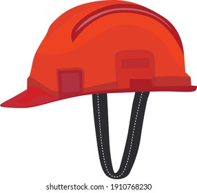 Casco de trabajo, ilustración, vector sobre un fondo blanco.