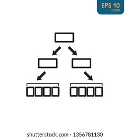 Working hierarchy icon on white bakcground. Organization Vector Icon Sign Icon Vector Illustration For Personal And Commercial Use.  