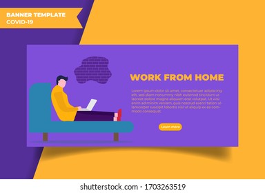 Working from home banner template. 