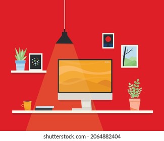 Trabajar desde el vector de la oficina doméstica