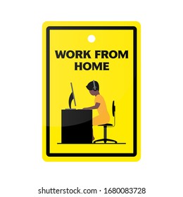 Working from home in a COVID-19 virus outbreak, social distance companies allow employees to work at home to prevent viral infections - vector