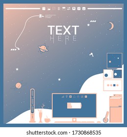 working from home and dream to space cover