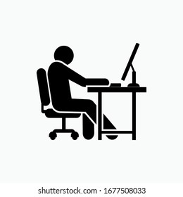 Icono de trabajo desde casa. Vector de actividad independiente. Símbolo de emprendedor o de empresa doméstica.