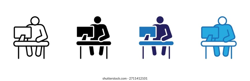 Icono del hogar de trabajo Multi Style Ilustración vectorial