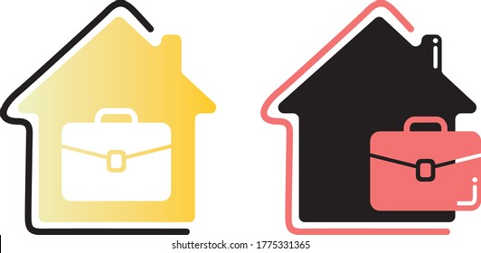 Working from home icon. Remote working vector icon set. Home office. Vector file