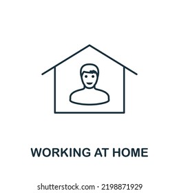 Working At Home icon. Simple element from new normality collection. Filled monochrome Working At Home icon for templates, infographics and banners