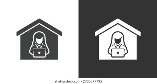 Icono Trabajando desde casa. Icono de la serie de glifos sólidos
