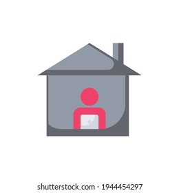 ilustración vectorial de Working For Home 