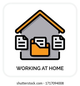 Working at home icons for web design, book, ads, app, project etc.