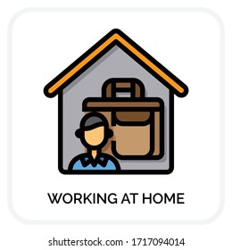 Working at home icons for web design, book, ads, app, project etc.