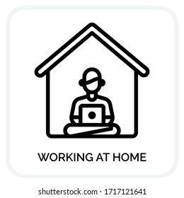 Working at home icons for web design, book, ads, app, project etc.
