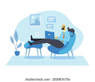Working from home illustration concept vector