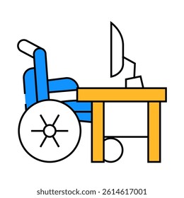 working from home inclusive life line icon vector. working from home inclusive life sign. isolated symbol illustration