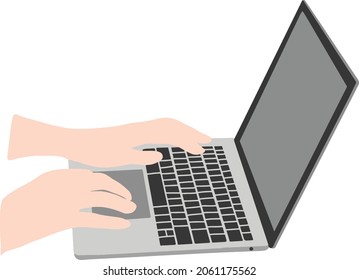Working from home with a laptop
