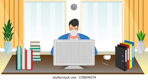 Working at home to prevent the spread of Covid-19 in the modern world, the internet age, business people or workers can work from home. By using the house as an office to do business.